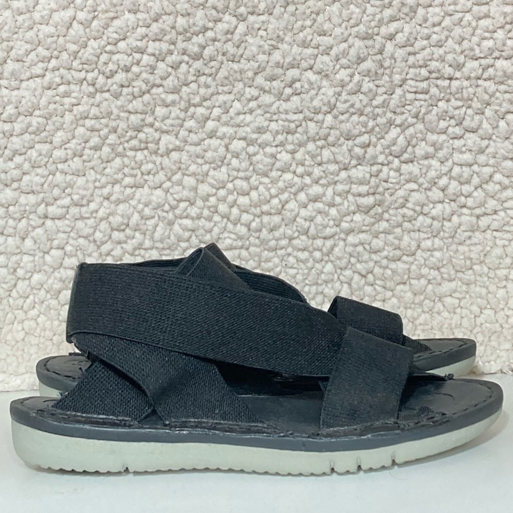 NoSox Womens Black Strap w/Leather Insoles Slip On Casual Sandals Shoes SZ US 6